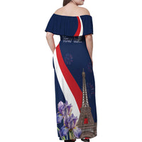 Personalized France Bastille Day Family Matching Off Shoulder Maxi Dress and Hawaiian Shirt Le 14 Juillet