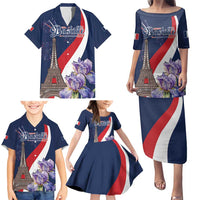 Personalized France Bastille Day Family Matching Puletasi and Hawaiian Shirt Le 14 Juillet
