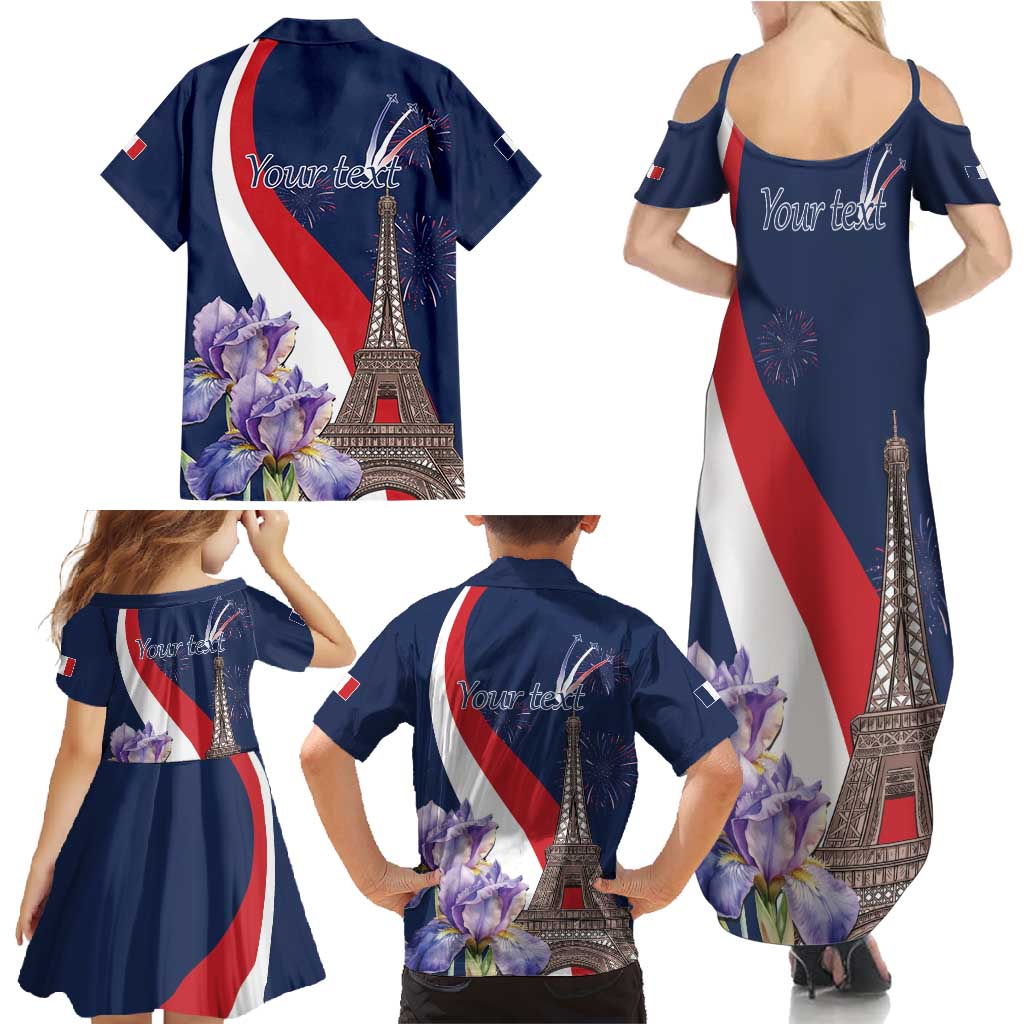 Personalized France Bastille Day Family Matching Summer Maxi Dress and Hawaiian Shirt Le 14 Juillet