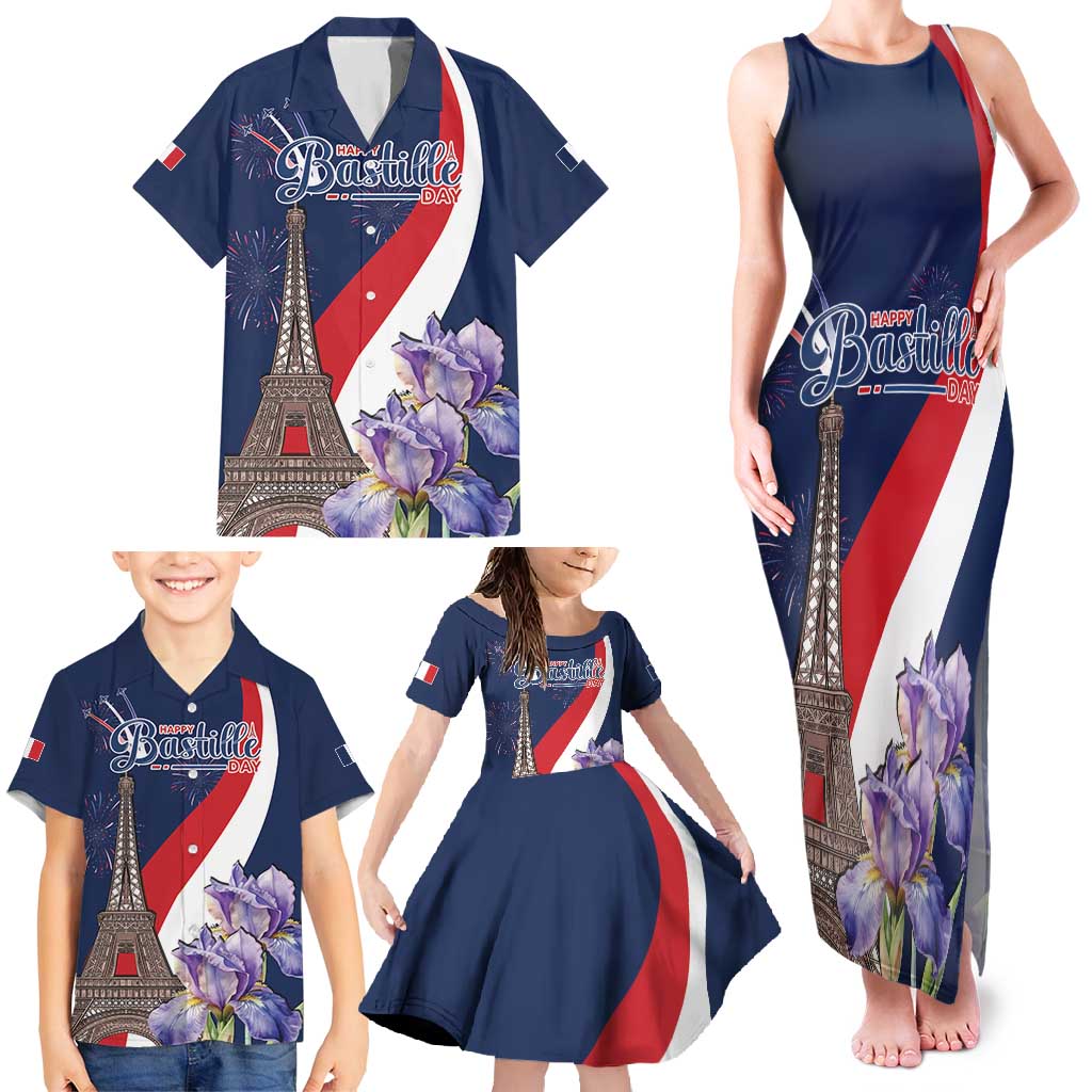 Personalized France Bastille Day Family Matching Tank Maxi Dress and Hawaiian Shirt Le 14 Juillet