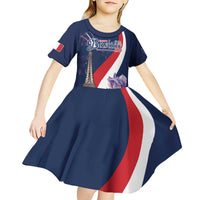 Personalized France Bastille Day Kid Short Sleeve Dress Le 14 Juillet