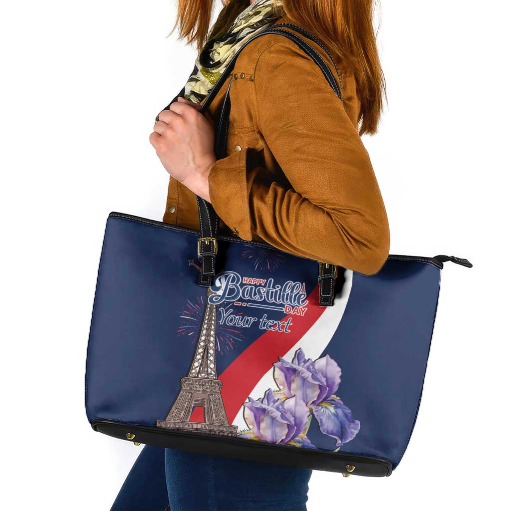 Personalized France Bastille Day Leather Tote Bag Le 14 Juillet