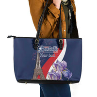 Personalized France Bastille Day Leather Tote Bag Le 14 Juillet