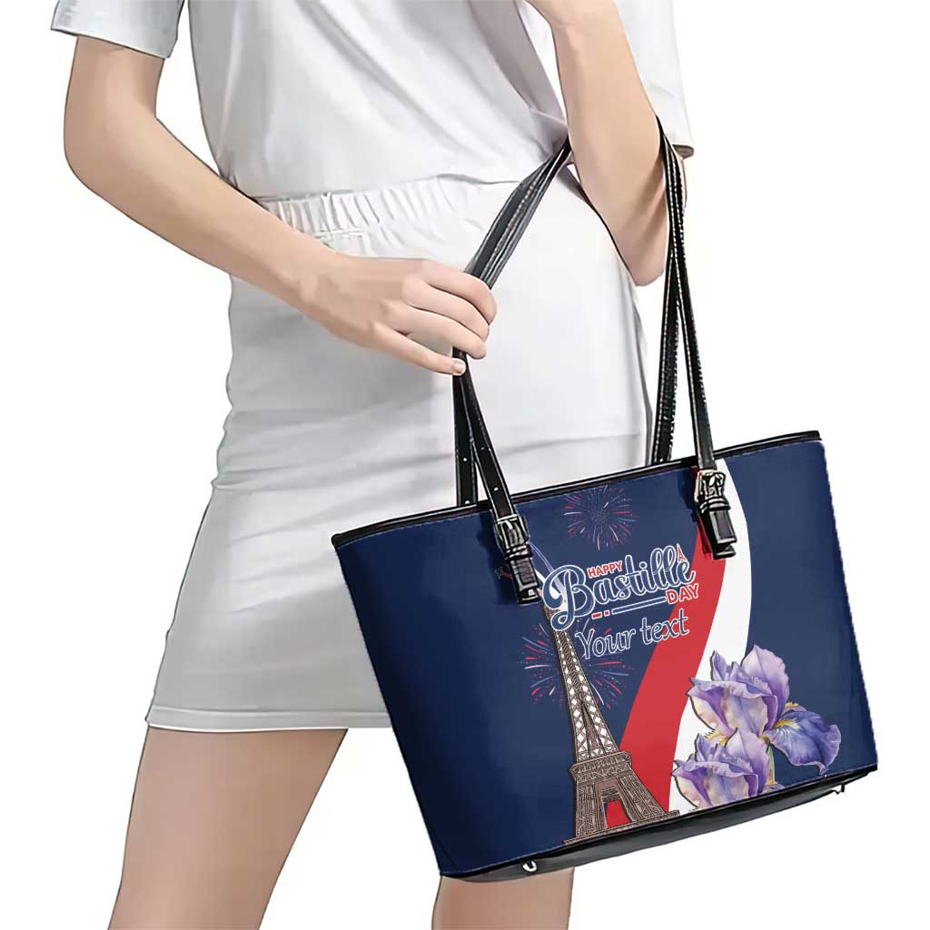 Personalized France Bastille Day Leather Tote Bag Le 14 Juillet