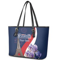 Personalized France Bastille Day Leather Tote Bag Le 14 Juillet