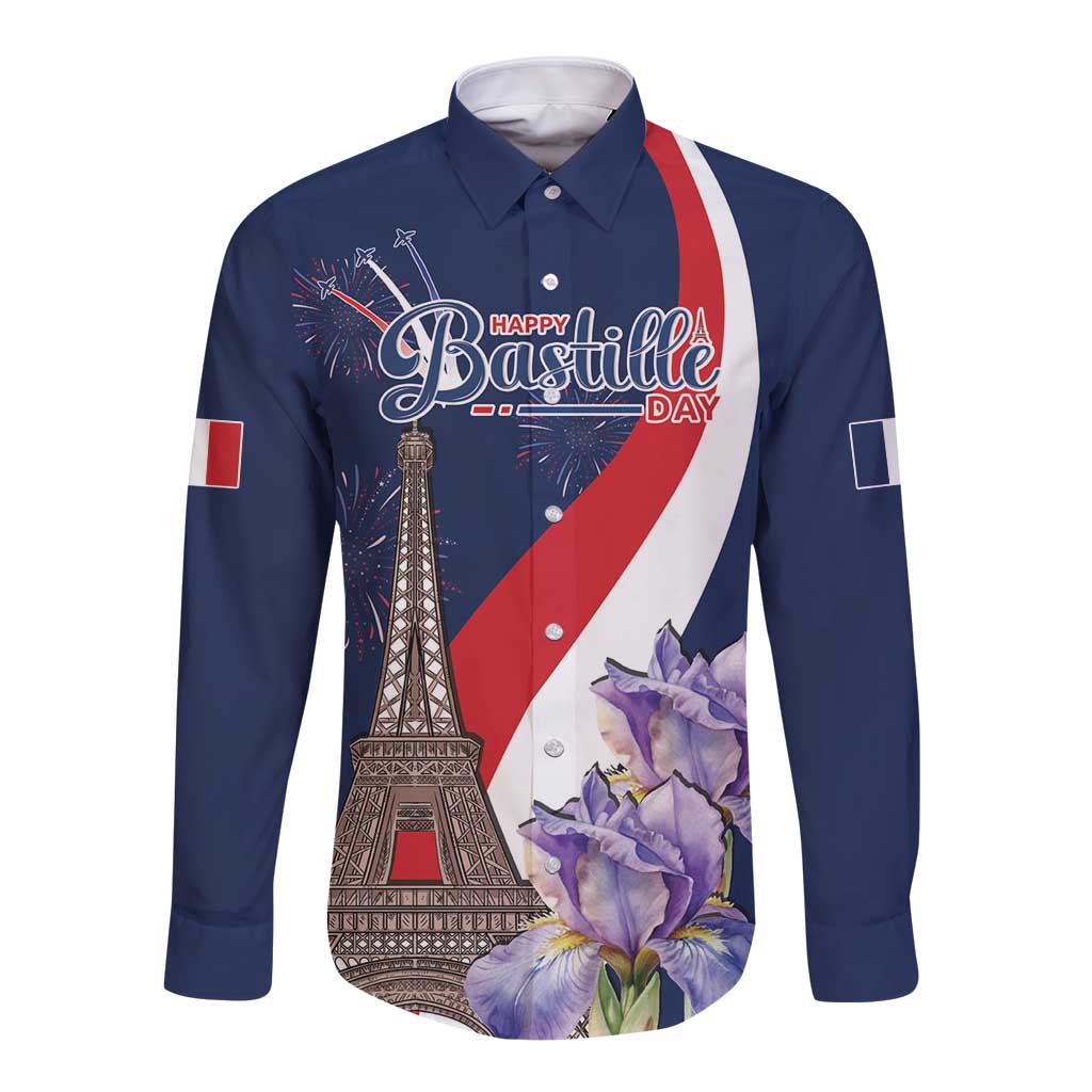 Personalized France Bastille Day Long Sleeve Button Shirt Le 14 Juillet