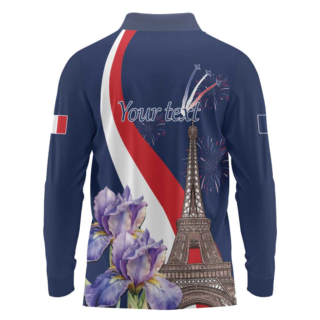 Personalized France Bastille Day Long Sleeve Polo Shirt Le 14 Juillet