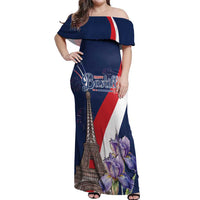 Personalized France Bastille Day Off Shoulder Maxi Dress Le 14 Juillet