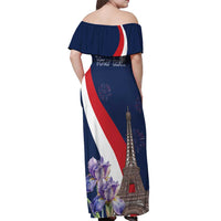 Personalized France Bastille Day Off Shoulder Maxi Dress Le 14 Juillet