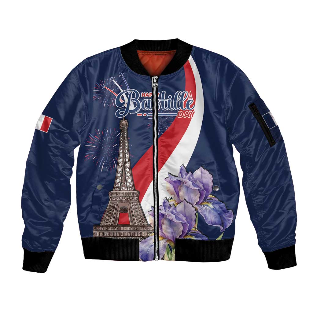 Personalized France Bastille Day Sleeve Zip Bomber Jacket Le 14 Juillet