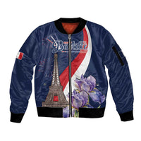 Personalized France Bastille Day Sleeve Zip Bomber Jacket Le 14 Juillet