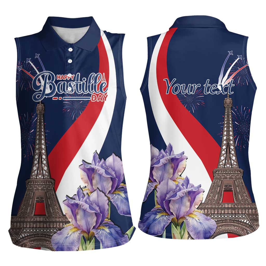 Personalized France Bastille Day Women Sleeveless Polo Shirt Le 14 Juillet