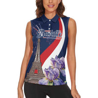 Personalized France Bastille Day Women Sleeveless Polo Shirt Le 14 Juillet