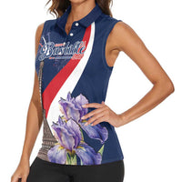 Personalized France Bastille Day Women Sleeveless Polo Shirt Le 14 Juillet