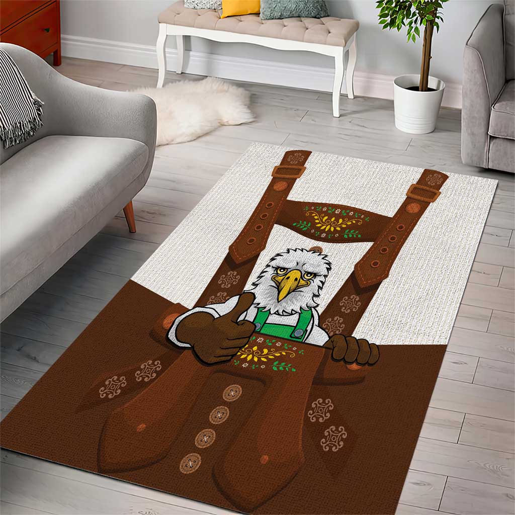 Lederhosen Costume Germany Area Rug Bald Eagles With Traditional German Pattern