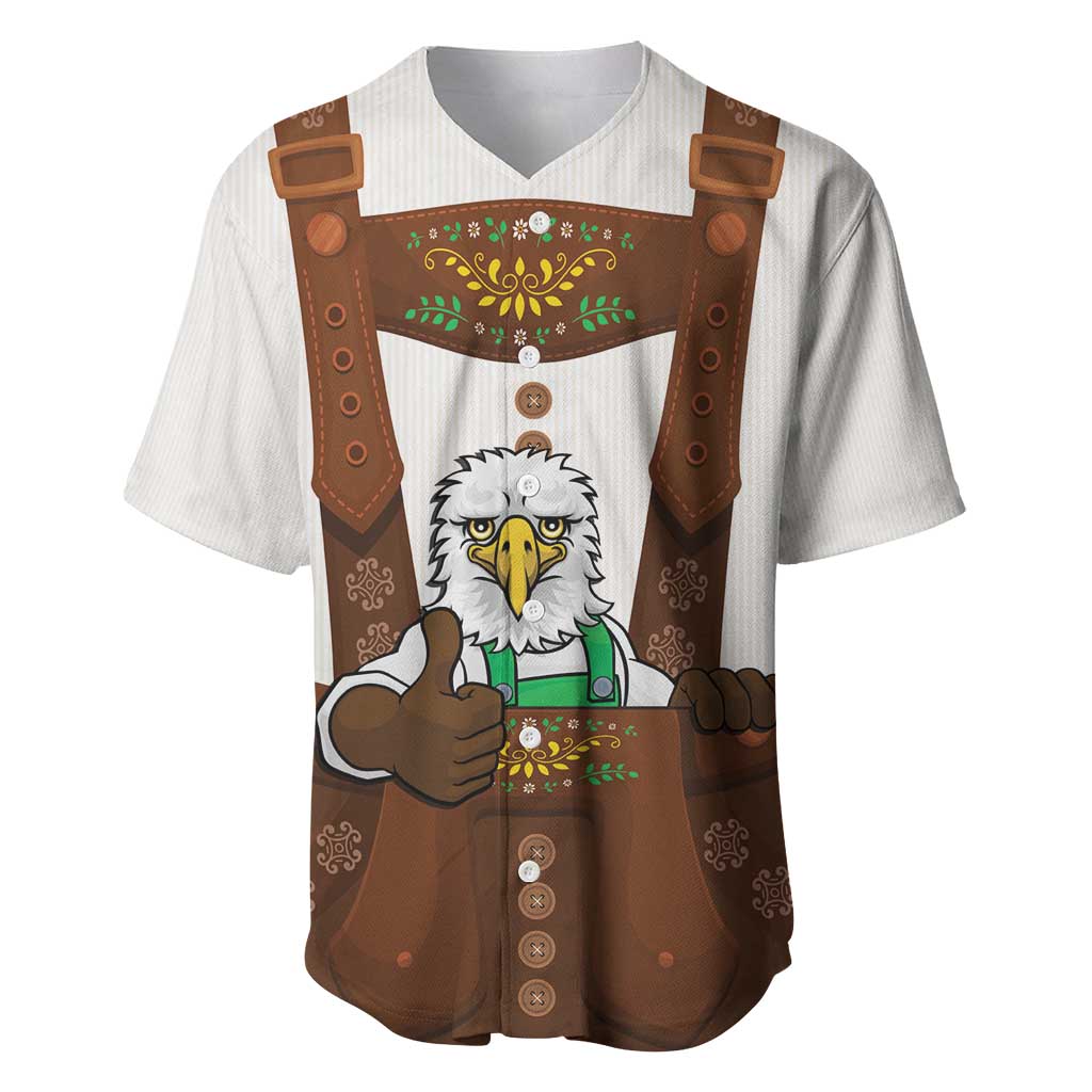 Lederhosen Costume Germany Baseball Jersey Bald Eagles With Traditional German Pattern