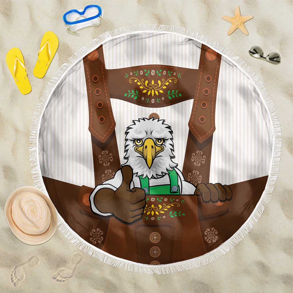 Lederhosen Costume Germany Beach Blanket Bald Eagles With Traditional German Pattern