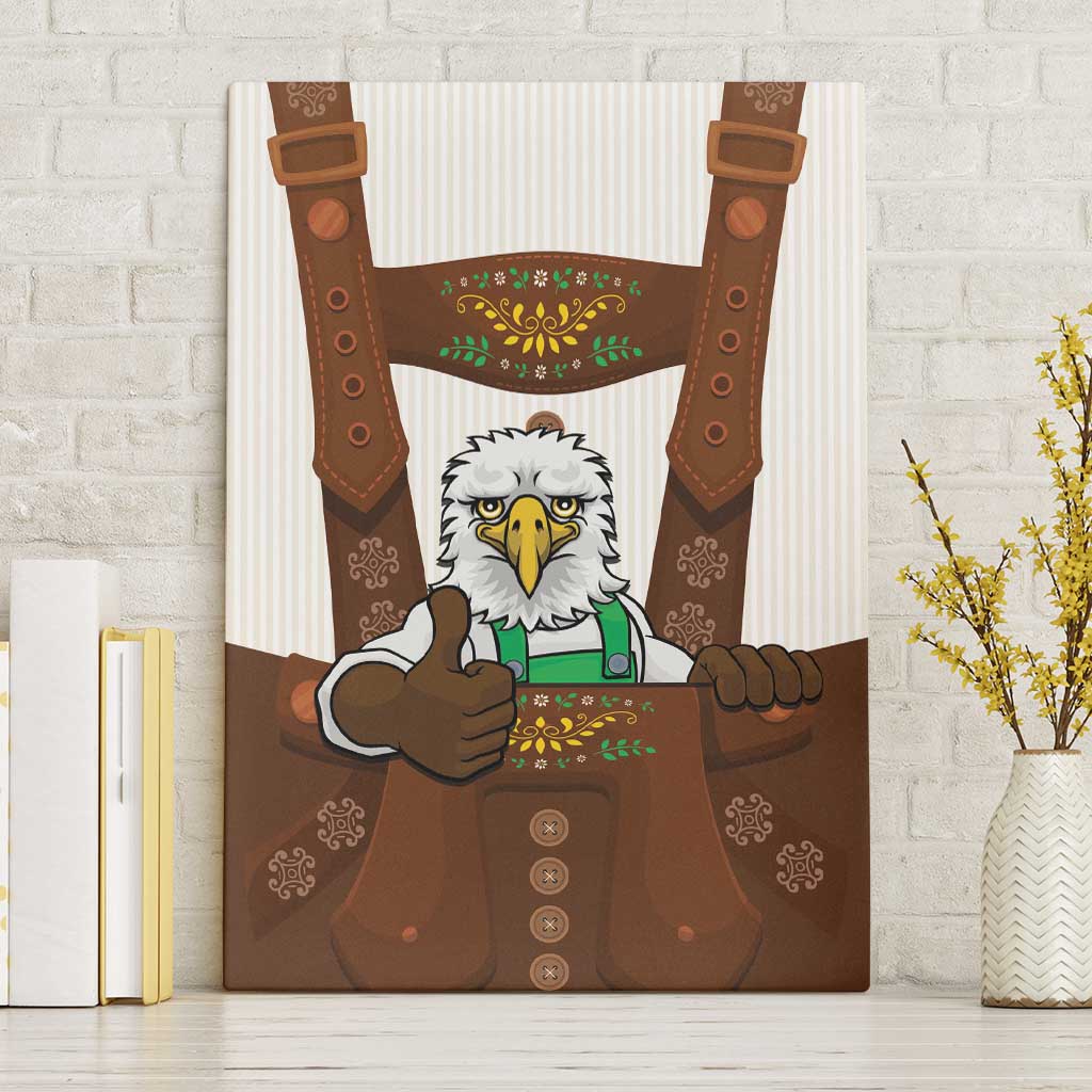 Lederhosen Costume Germany Canvas Wall Art Bald Eagles With Traditional German Pattern