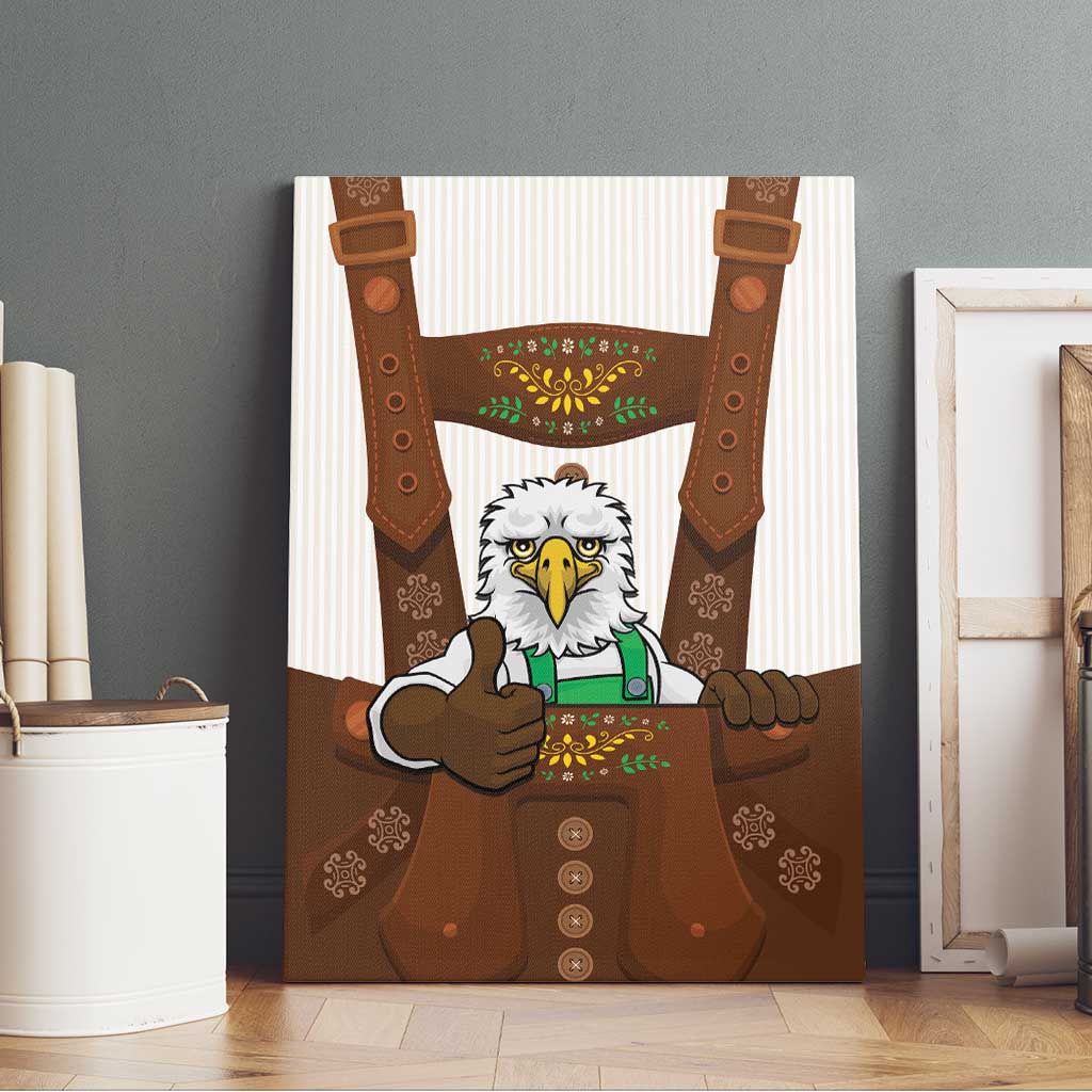 Lederhosen Costume Germany Canvas Wall Art Bald Eagles With Traditional German Pattern