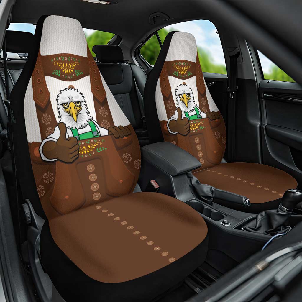 Lederhosen Costume Germany Car Seat Cover Bald Eagles With Traditional German Pattern