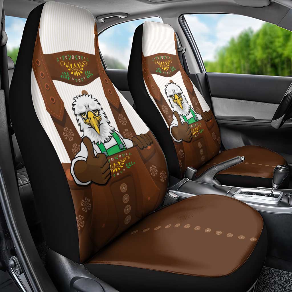 Lederhosen Costume Germany Car Seat Cover Bald Eagles With Traditional German Pattern
