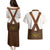 Lederhosen Costume Germany Couples Matching Puletasi and Hawaiian Shirt Bald Eagles With Traditional German Pattern