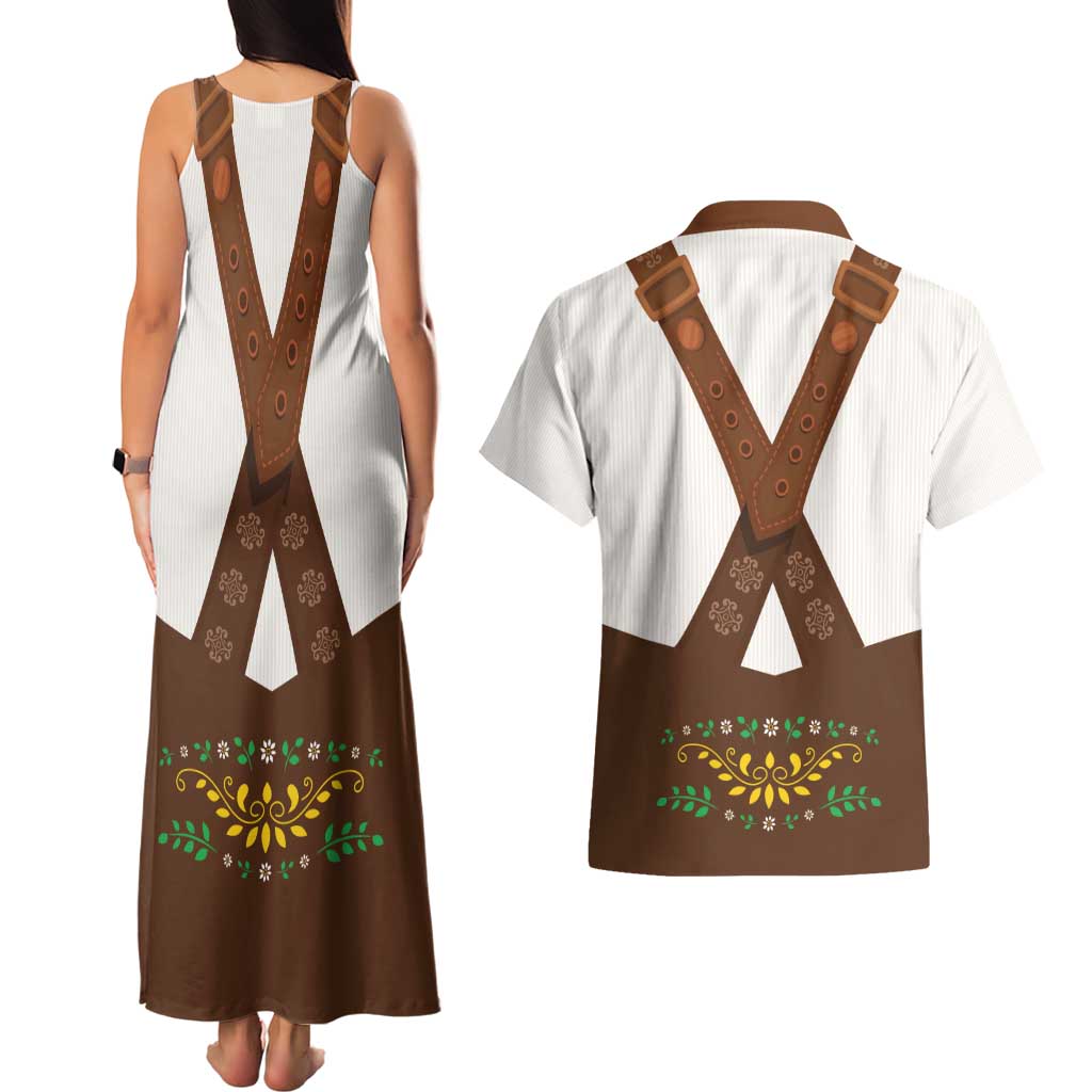 Lederhosen Costume Germany Couples Matching Tank Maxi Dress and Hawaiian Shirt Bald Eagles With Traditional German Pattern