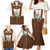 Lederhosen Costume Germany Family Matching Mermaid Dress and Hawaiian Shirt Bald Eagles With Traditional German Pattern