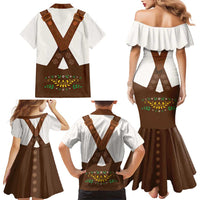 Lederhosen Costume Germany Family Matching Mermaid Dress and Hawaiian Shirt Bald Eagles With Traditional German Pattern