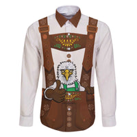 Lederhosen Costume Germany Family Matching Off The Shoulder Long Sleeve Dress and Hawaiian Shirt Bald Eagles With Traditional German Pattern