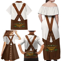 Lederhosen Costume Germany Family Matching Off Shoulder Maxi Dress and Hawaiian Shirt Bald Eagles With Traditional German Pattern
