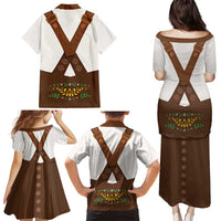 Lederhosen Costume Germany Family Matching Puletasi and Hawaiian Shirt Bald Eagles With Traditional German Pattern