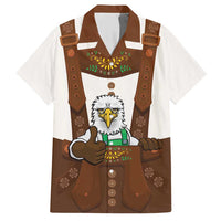 Lederhosen Costume Germany Family Matching Short Sleeve Bodycon Dress and Hawaiian Shirt Bald Eagles With Traditional German Pattern