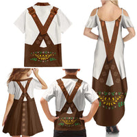 Lederhosen Costume Germany Family Matching Summer Maxi Dress and Hawaiian Shirt Bald Eagles With Traditional German Pattern