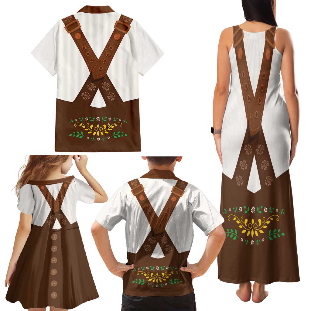 Lederhosen Costume Germany Family Matching Tank Maxi Dress and Hawaiian Shirt Bald Eagles With Traditional German Pattern