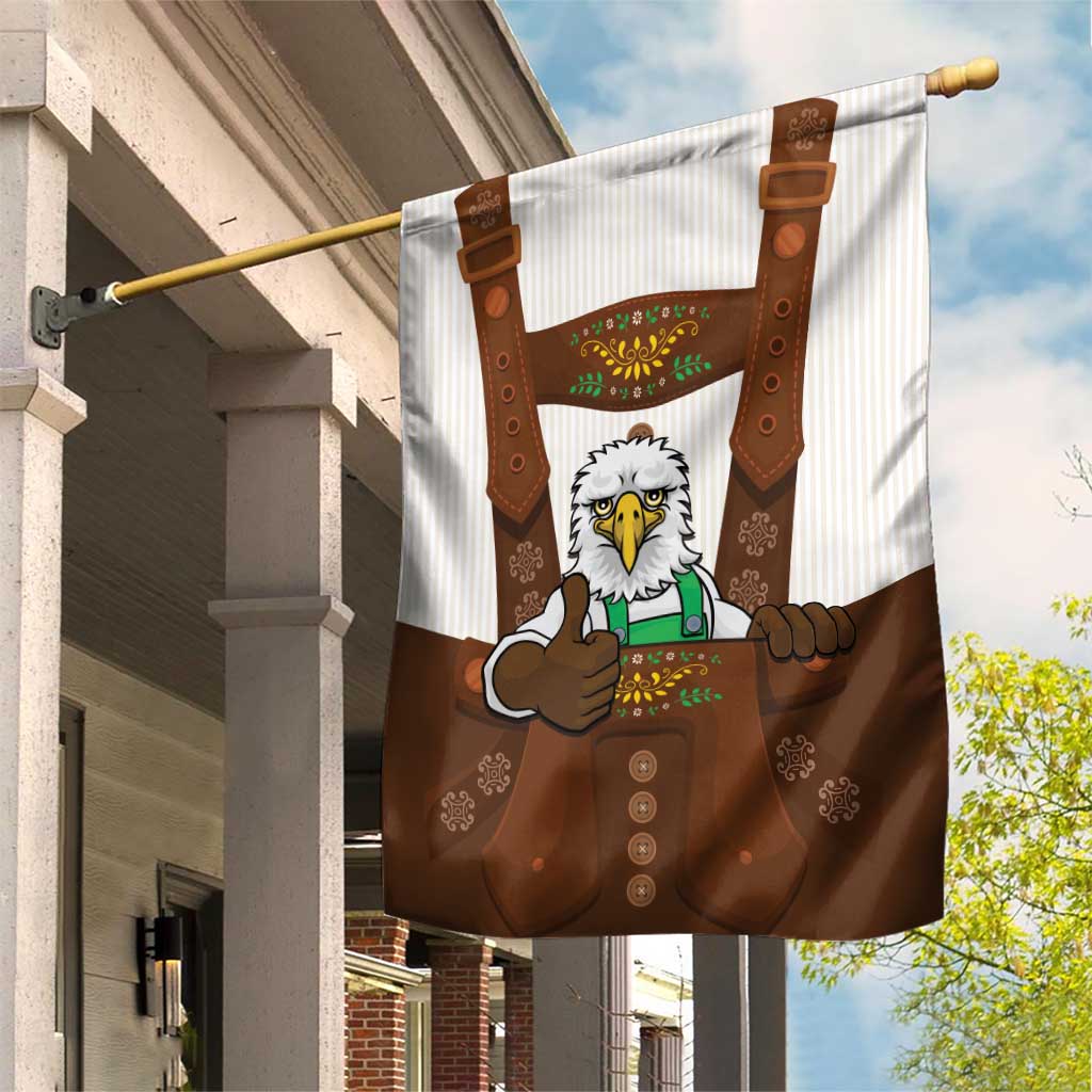 Lederhosen Costume Germany Garden Flag Bald Eagles With Traditional German Pattern
