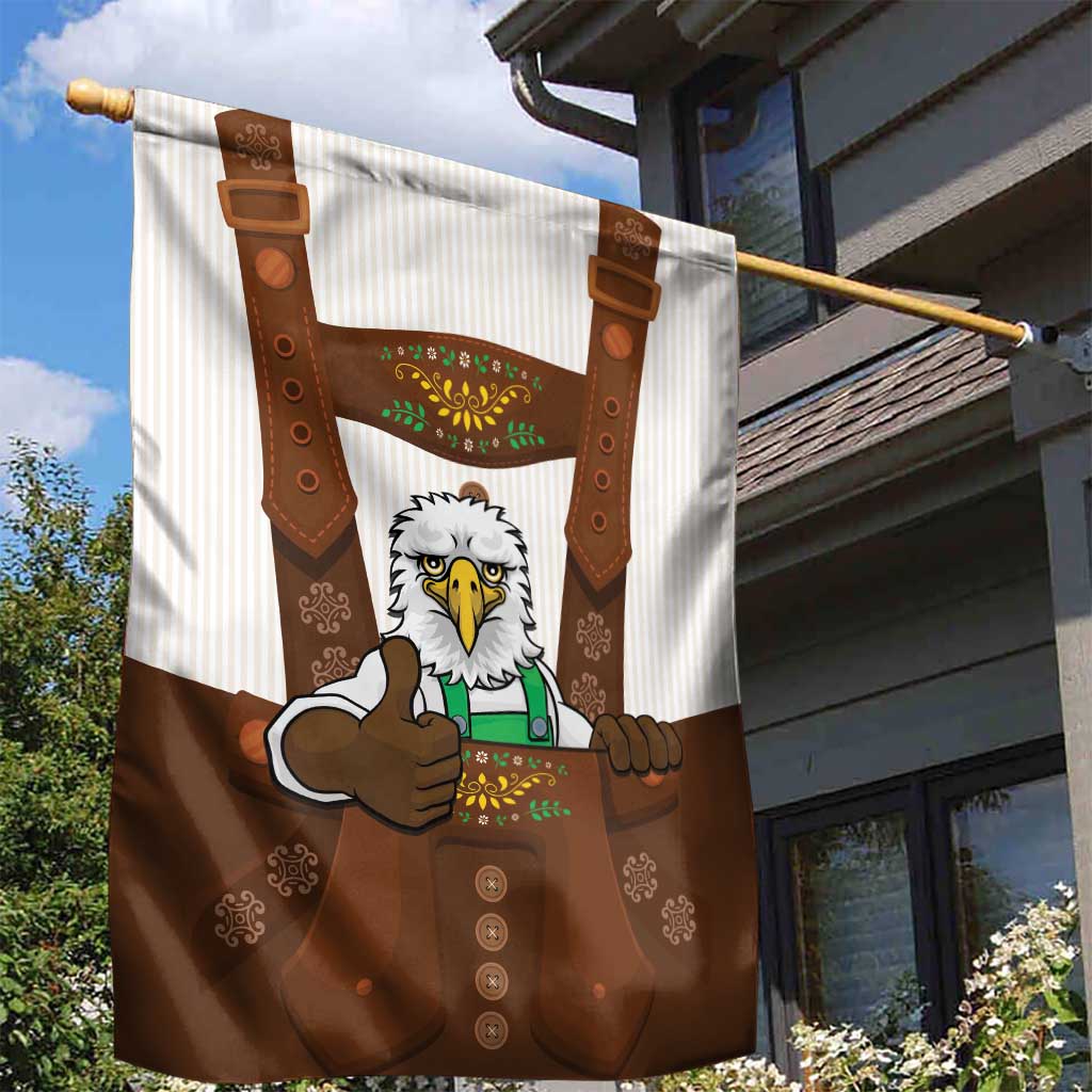 Lederhosen Costume Germany Garden Flag Bald Eagles With Traditional German Pattern