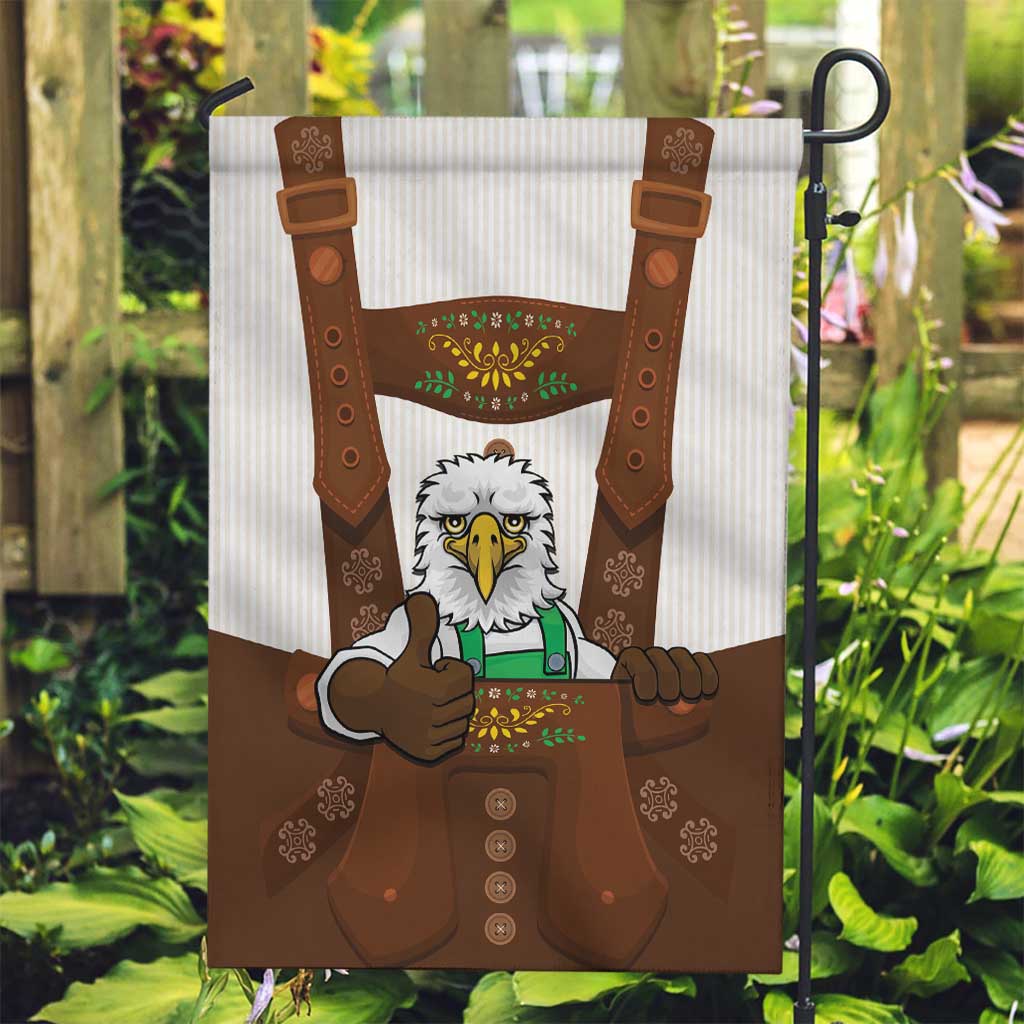 Lederhosen Costume Germany Garden Flag Bald Eagles With Traditional German Pattern