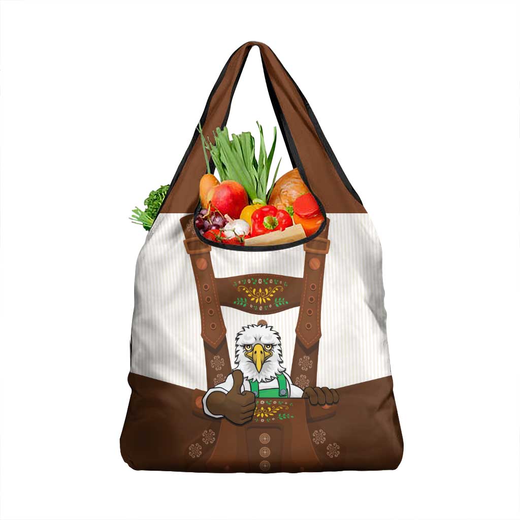 Lederhosen Costume Germany Grocery Bag Bald Eagles With Traditional German Pattern
