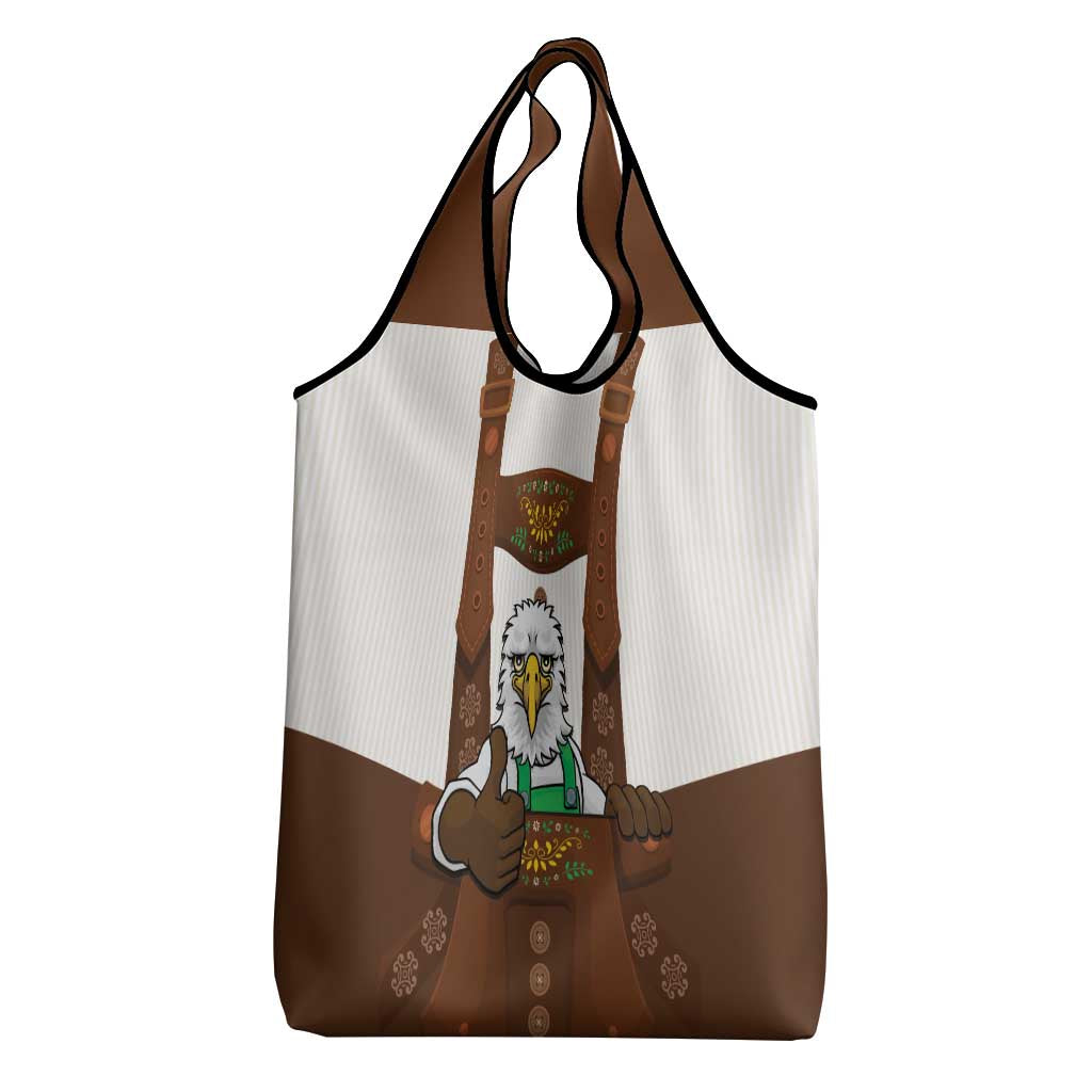 Lederhosen Costume Germany Grocery Bag Bald Eagles With Traditional German Pattern
