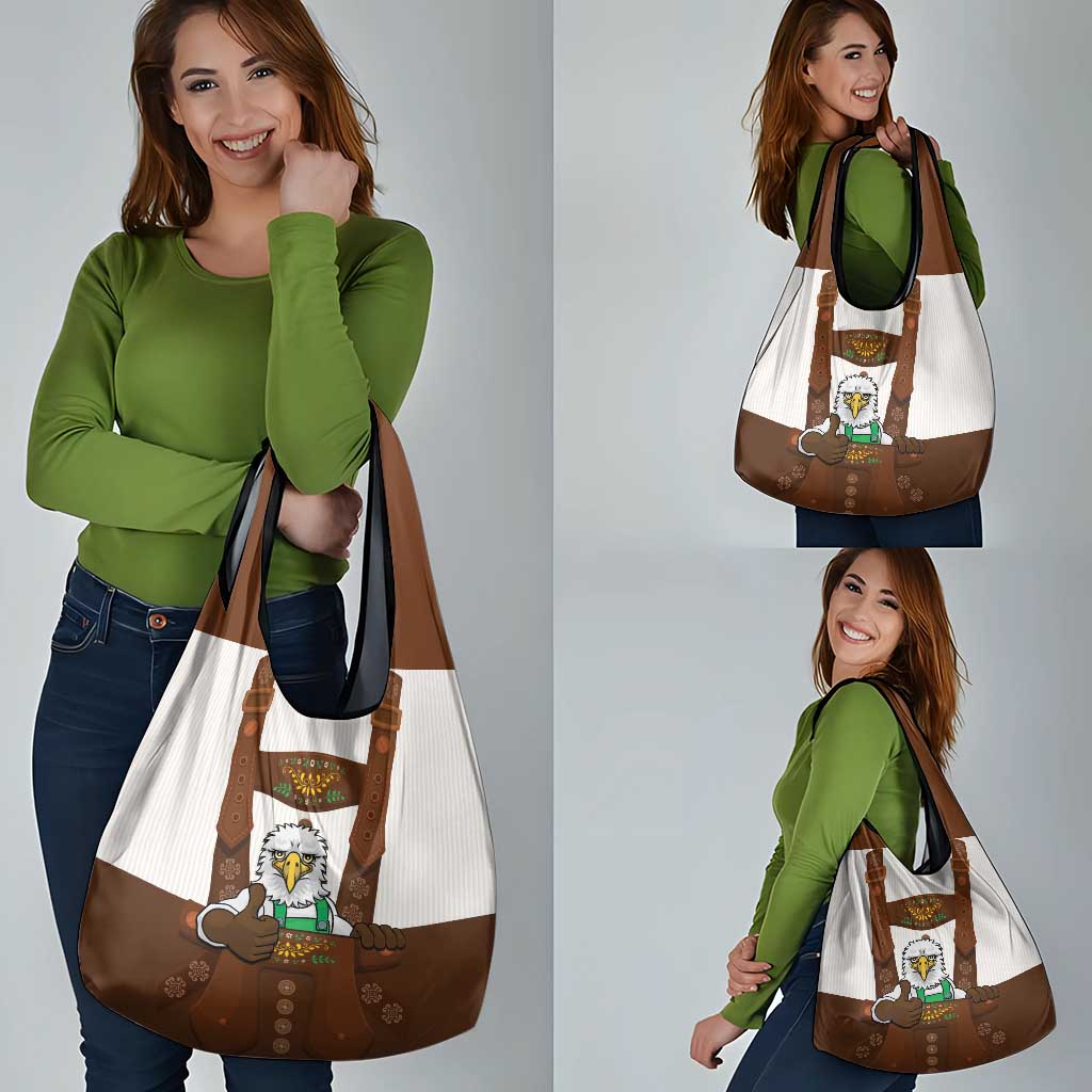 Lederhosen Costume Germany Grocery Bag Bald Eagles With Traditional German Pattern