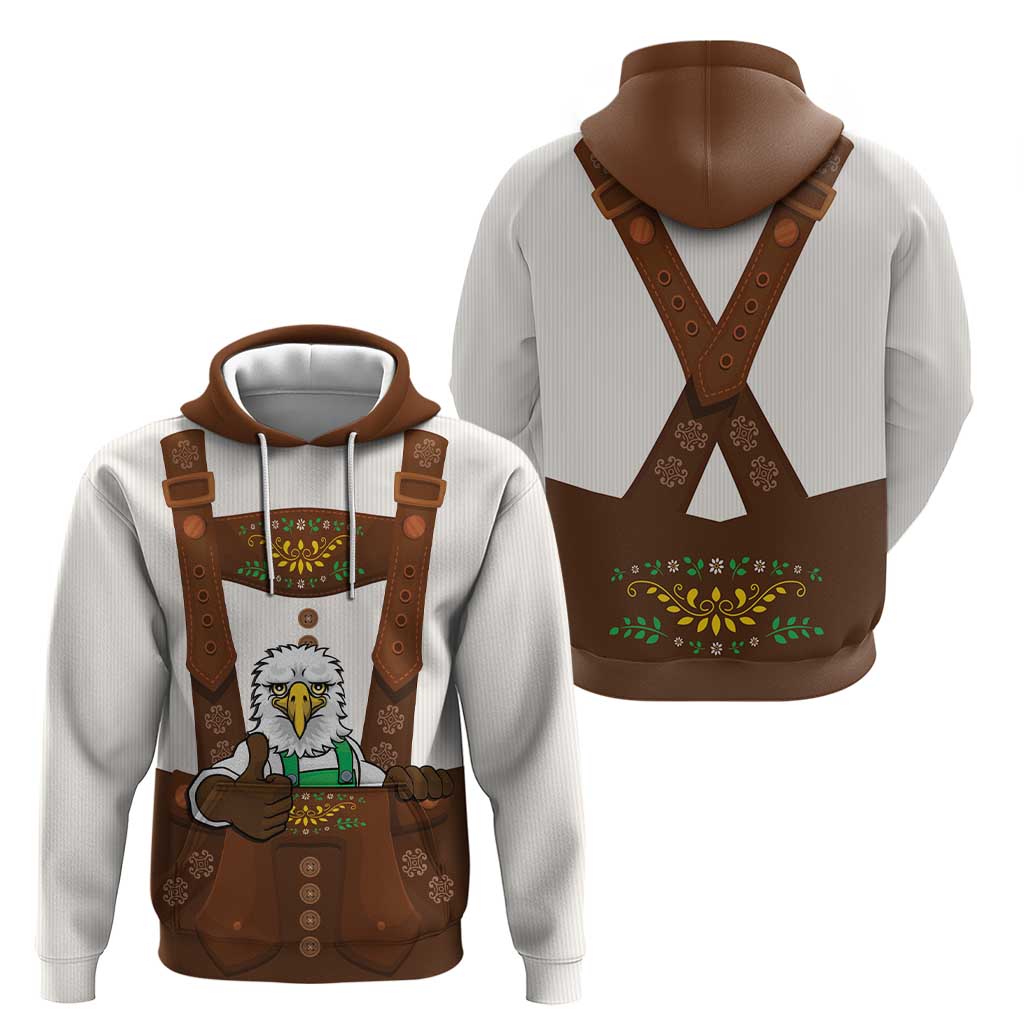 Lederhosen Costume Germany Hoodie Bald Eagles With Traditional German Pattern