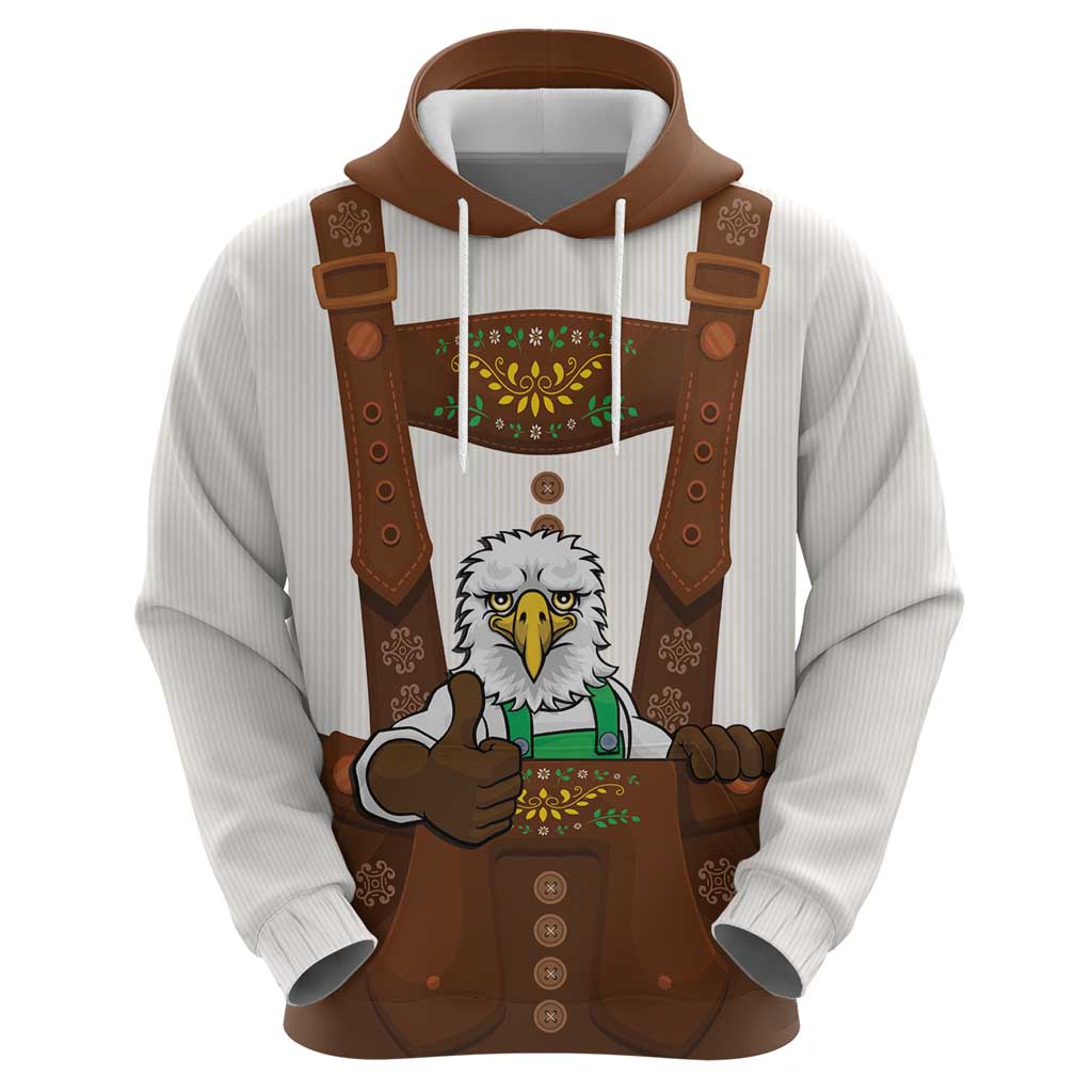 Lederhosen Costume Germany Hoodie Bald Eagles With Traditional German Pattern