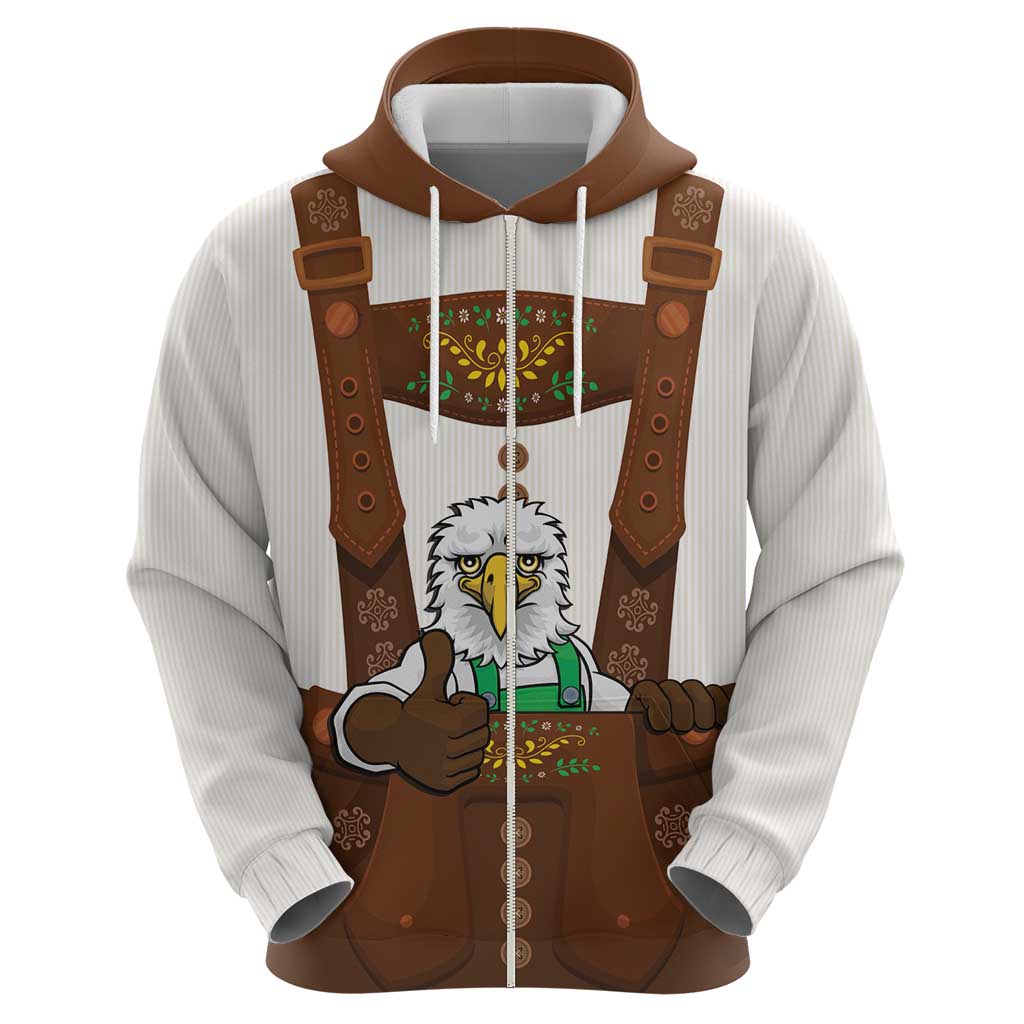 Lederhosen Costume Germany Hoodie Bald Eagles With Traditional German Pattern
