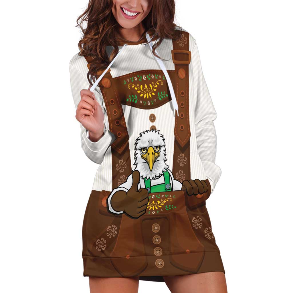 Lederhosen Costume Germany Hoodie Dress Bald Eagles With Traditional German Pattern