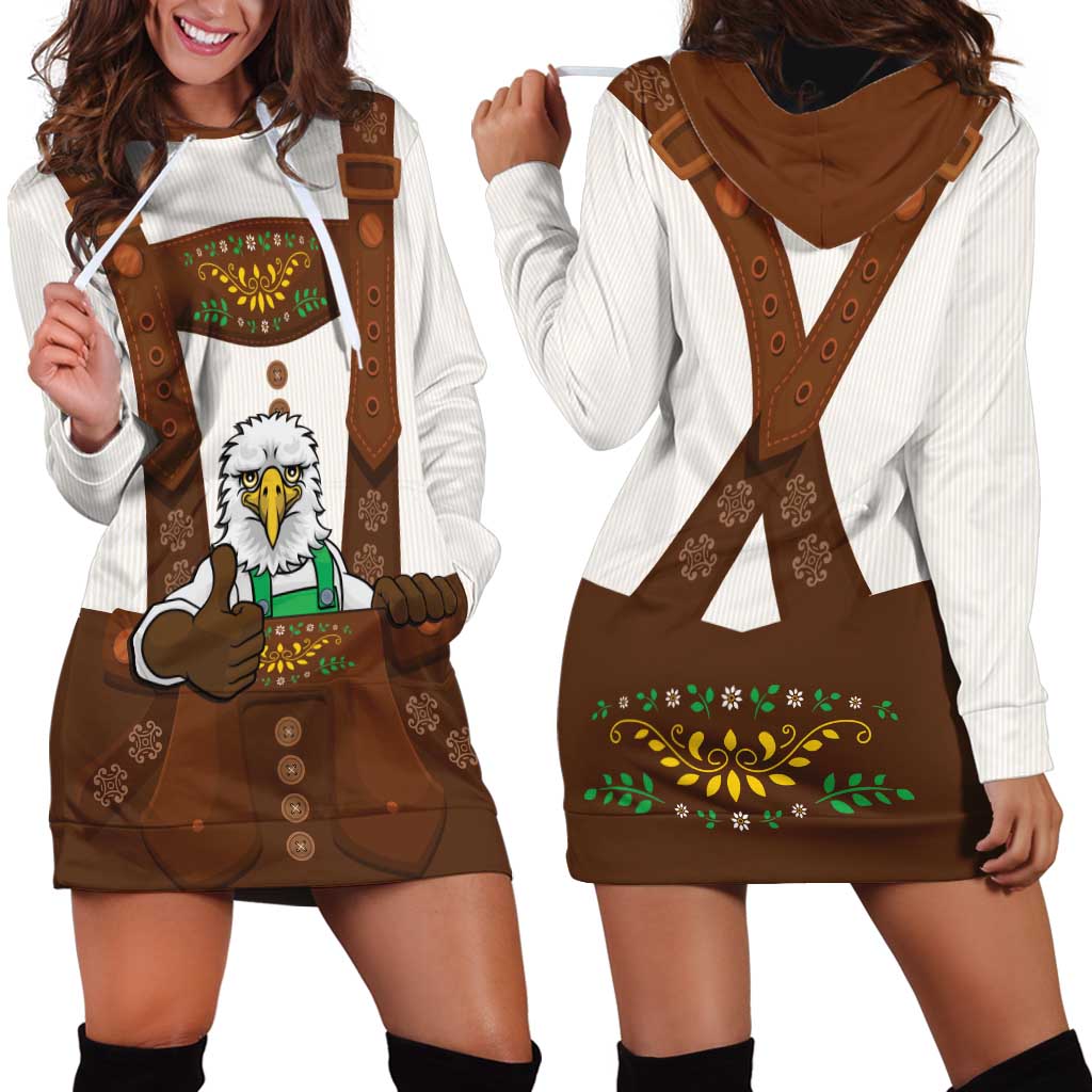 Lederhosen Costume Germany Hoodie Dress Bald Eagles With Traditional German Pattern