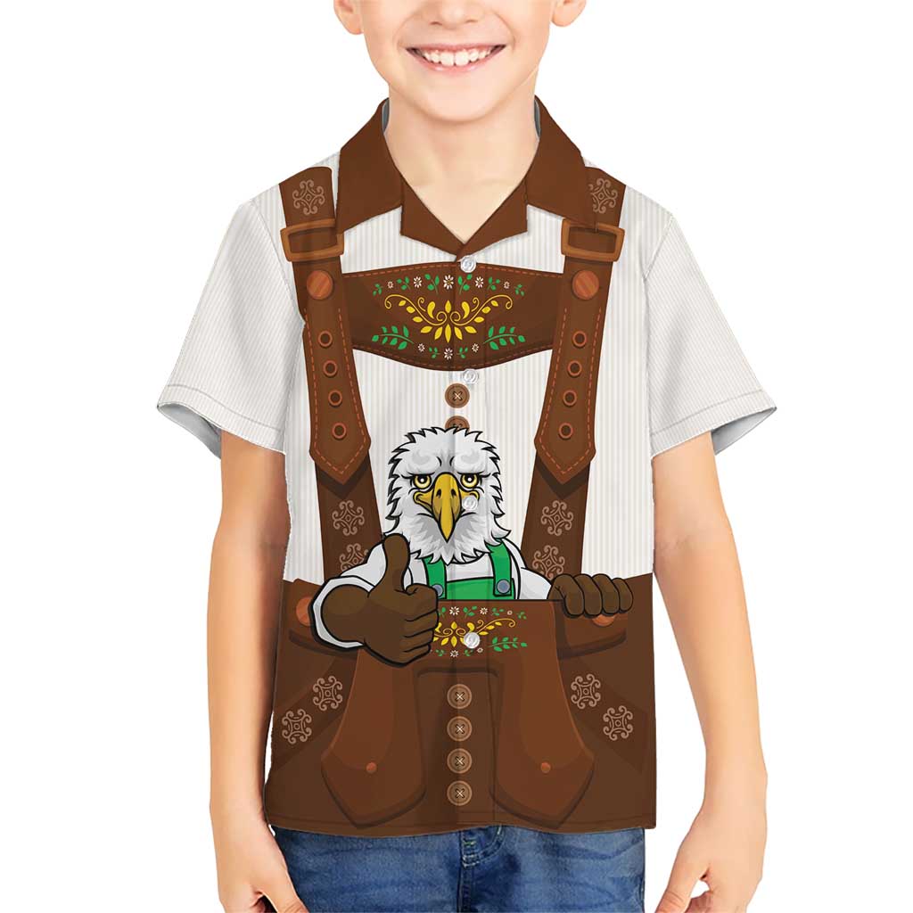 Lederhosen Costume Germany Kid Hawaiian Shirt Bald Eagles With Traditional German Pattern
