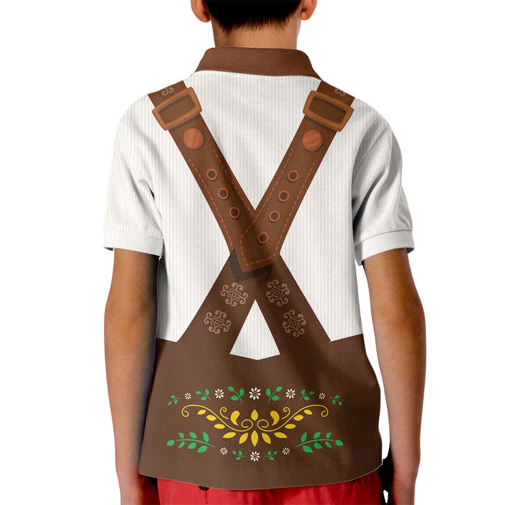 Lederhosen Costume Germany Kid Polo Shirt Bald Eagles With Traditional German Pattern