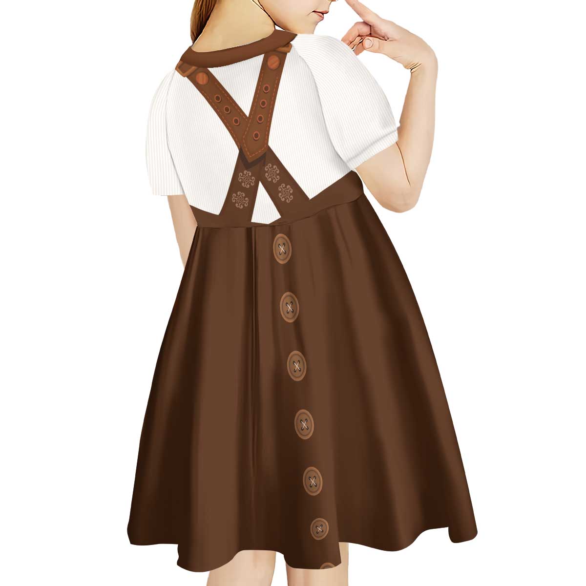 Lederhosen Costume Germany Kid Short Sleeve Dress Bald Eagles With Traditional German Pattern