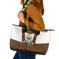 Lederhosen Costume Germany Leather Tote Bag Bald Eagles With Traditional German Pattern